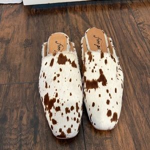 Free People cowhide mules, women’s size 8.5